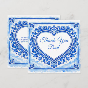 💙Azulejo Heart Dankeschön-Kachel Dankeskarte
