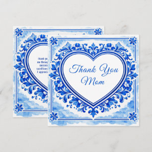 💙Azulejo Heart Dankeschön-Kachel Dankeskarte