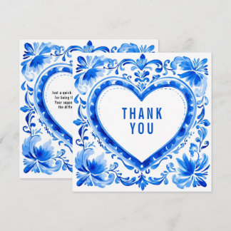 💙Azulejo-Herz-Dankeschön-Kachel Dankeskarte