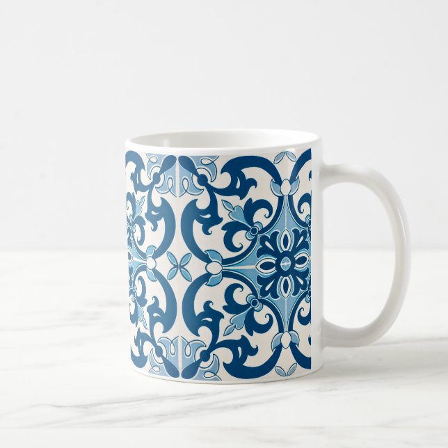 Azulejo Lilie Style Pattern Kaffeetasse (Rechts)