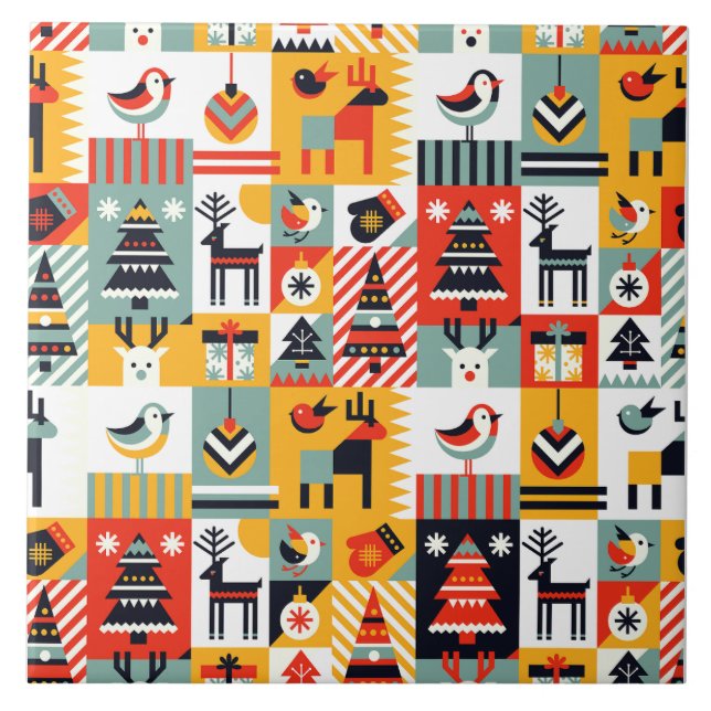 Azulejo Lisbon Gemustert Talavera Keramik Design Fliese (Vorderseite)