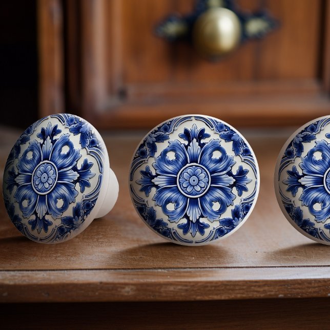 Azulejo Lisbon Gemustert Talavera Keramik Design Keramikknauf (Von Creator hochgeladen)