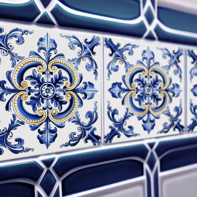 Azulejo Lisbon Patterned Talavera Ceramic Design Fliese (Von Creator hochgeladen)