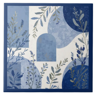 Azulejo Mediterranean Blue Botanical Fliese