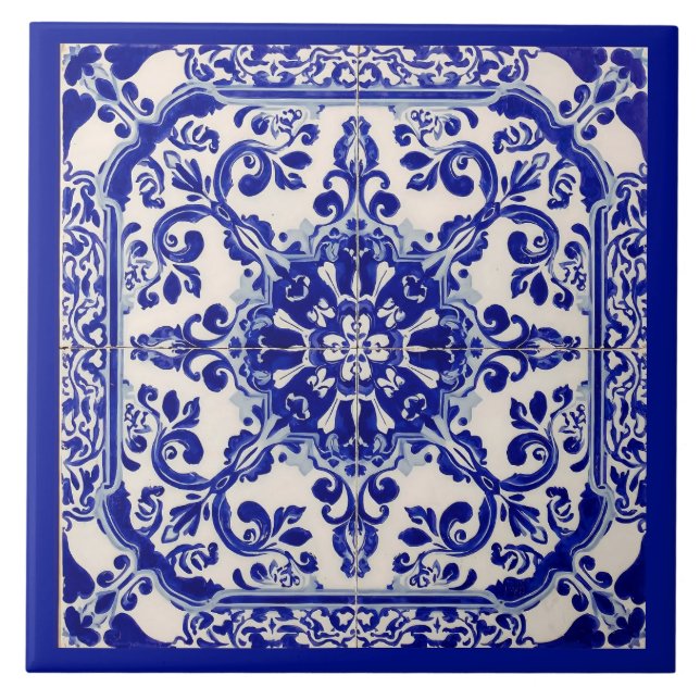 Azulejo Mediterranean Blue Fliese (Vorderseite)