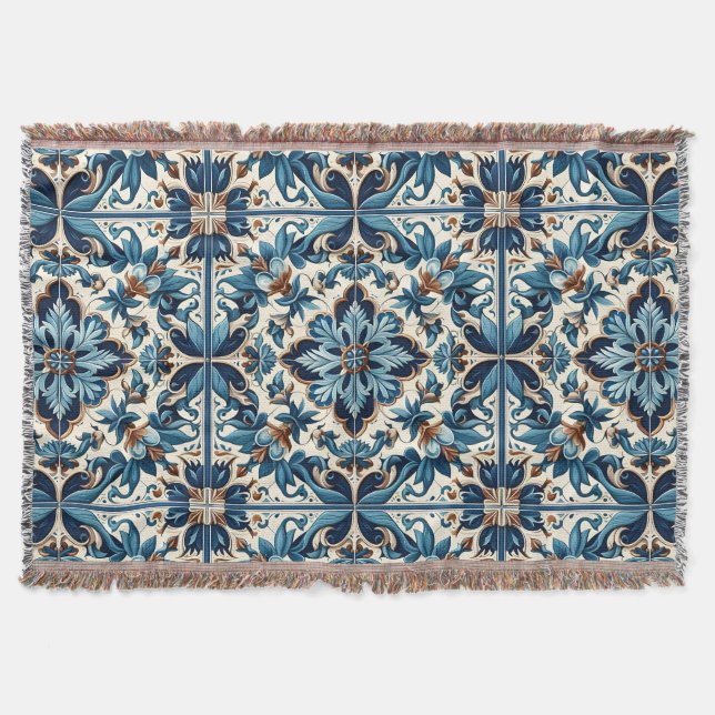 Azulejo Porcelain Blaues Fliesenmuster Decke (Vorderseite)