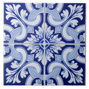 Azulejo Portugiesisch Mediterran Blau Weiß Fliese