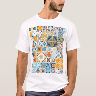 Azulejo Portugiesisch Tiles: Multicolor Vintag T-Shirt