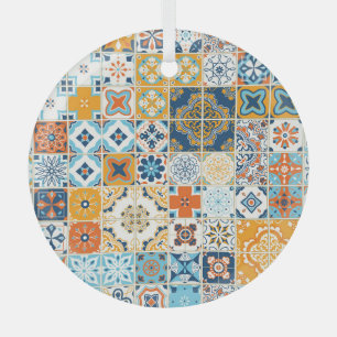 Azulejo Portugiesische Fliesen: Multicolor Vintage Ornament Aus Glas