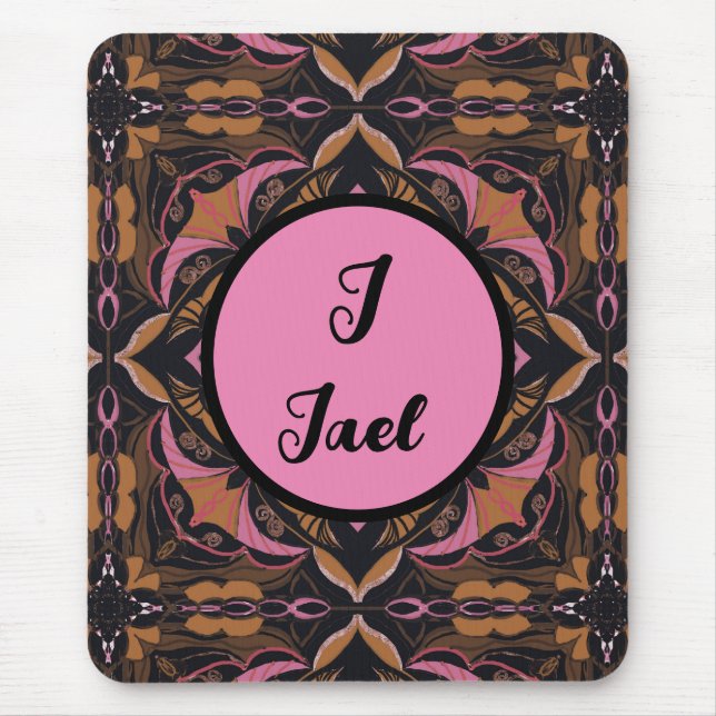 Azulejo Schwarzes Spanisch Personalisiert Mousepad (Vorne)