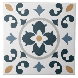 Azulejo Spanisches Mittelmeer Blau, Weiß, Braun Fliese