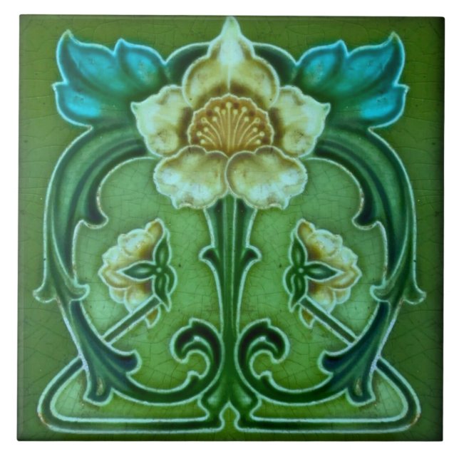 Azulejo Tile Art nouveau style dekoration fireplac Fliese (Vorderseite)