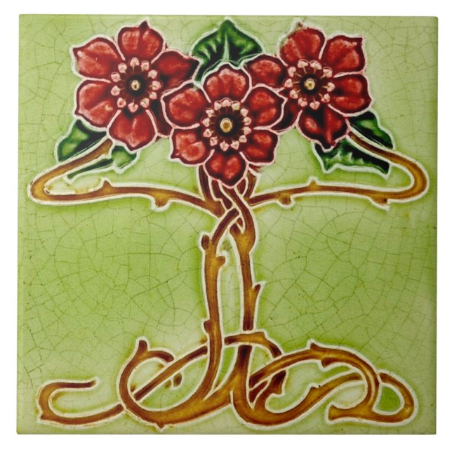 Azulejo Tile Art nouveau style dekoration fireplac Fliese (Vorderseite)