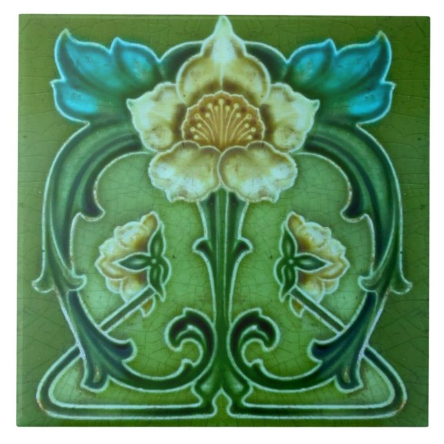 Azulejo Tile Art nouveau style dekoration fireplac Fliese (Vorderseite)