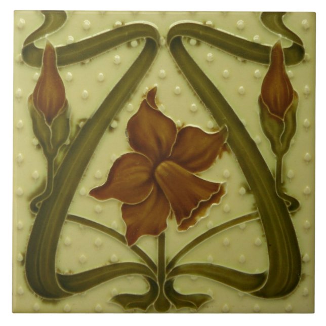 Azulejo Tile Art nouveau style dekoration fireplac Fliese (Vorderseite)