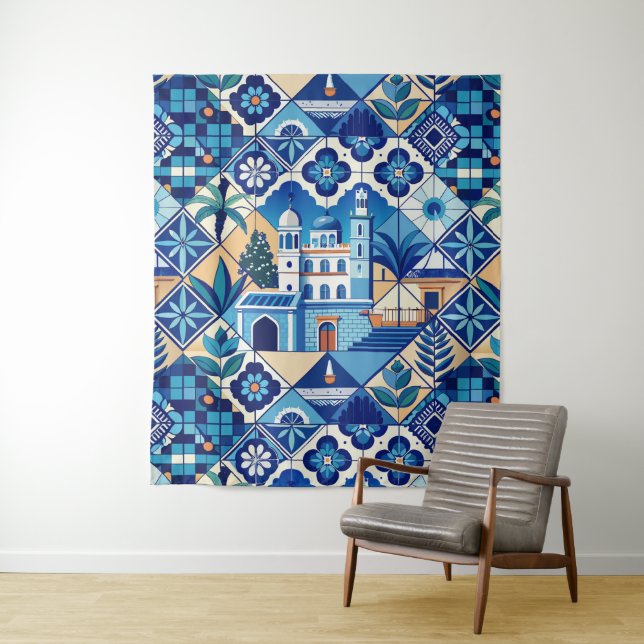 Azulejo Tiles Pattern Wandteppich (Beispiel)