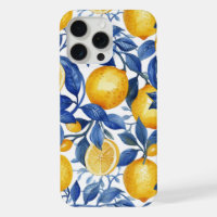 Azulejo Zitronen Blaue Blätter