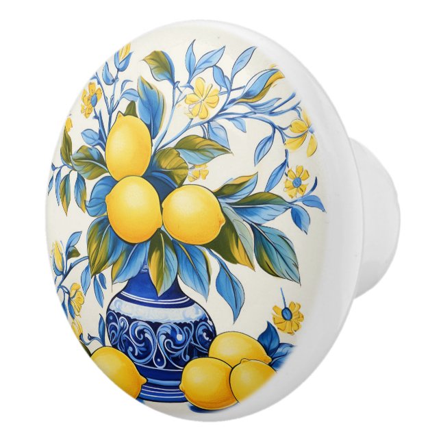 💙 💛 Azulejos Amalfi Lemons Keramikknauf (Rechts)