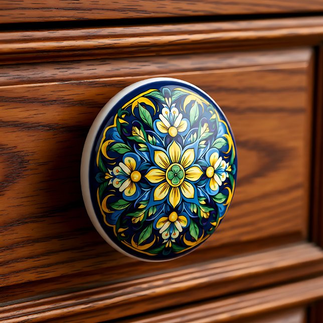💙 💛 Azulejos Andalusian Sun Keramikknauf (Azulejos Andalusian Sun Ceramic Knob)