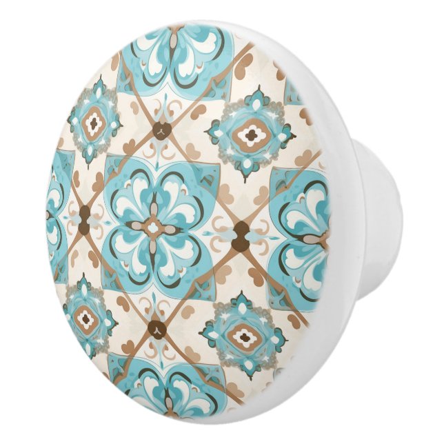 💙 💛 Azulejos Aqua Medallion Keramikknauf (Rechts)