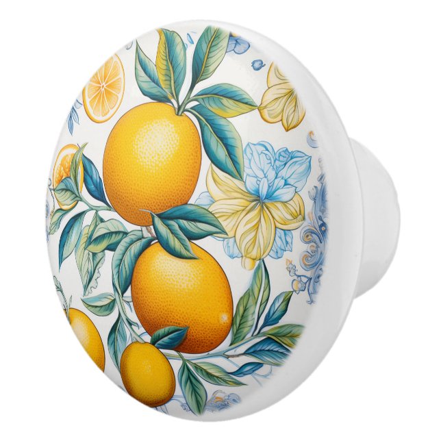 💙 💛 Azulejos Citrus Bloom Keramikknauf (Rechts)
