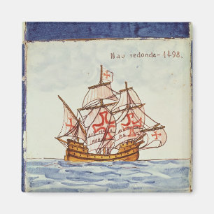 Azulejos Fliese, die ein Schiff, von Sagres Magnet