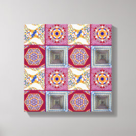 Azulejos Geometric Tiles mit einer CG-Drehung Leinwanddruck