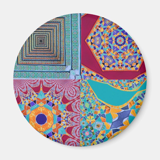 Azulejos Geometric Tiles mit einer CG-Drehung Magnet (Vorne)