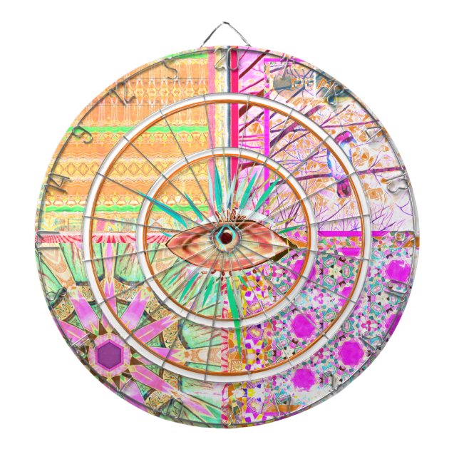 Azulejos Geometric Tiles with Bird of Peace Dartscheibe (vorne)