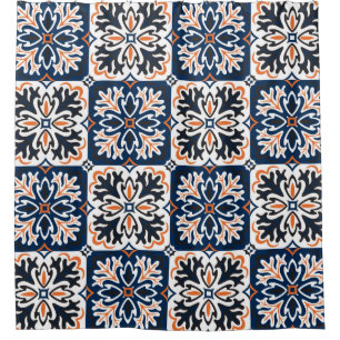 Azulejos Keramik Fliesendesign. Talavera tracery m Duschvorhang