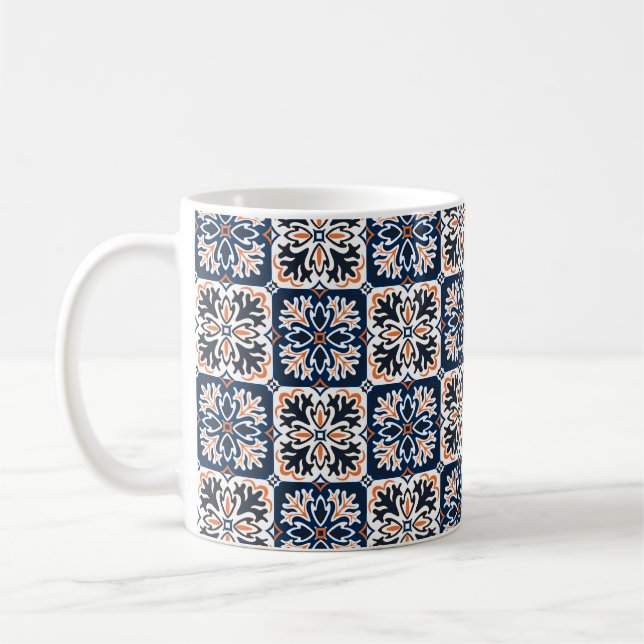 Azulejos Keramik Fliesendesign. Talavera tracery m Kaffeetasse (Links)