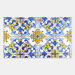Azulejos-Keramiken Rechteckiger Aufkleber