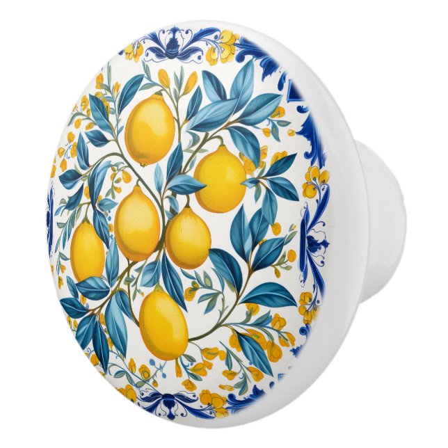 💙 💛 Azulejos Lemon Bouquet Keramikknauf (Rechts)