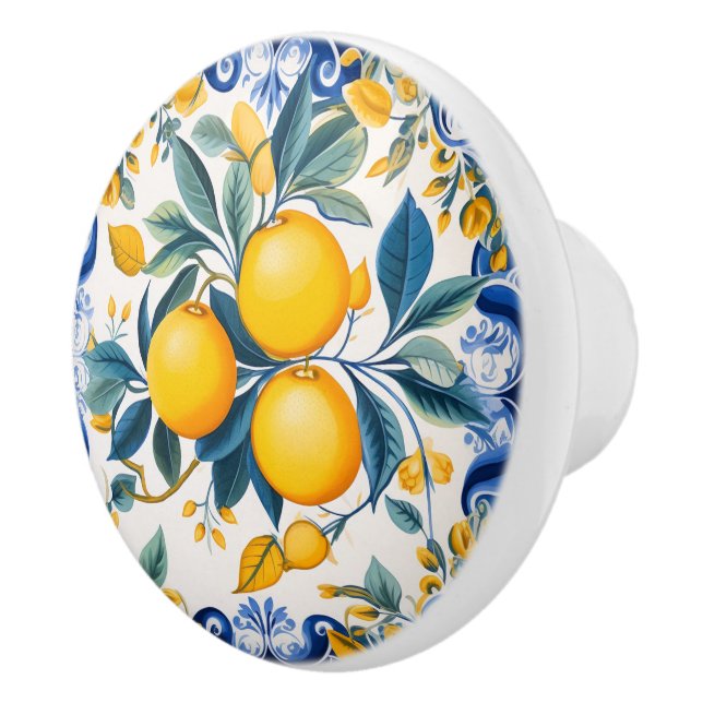 💙 💛 Azulejos Lemon Scroll Keramikknauf (Rechts)