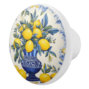 💙 💛 Azulejos Lemon Vase Keramikknauf