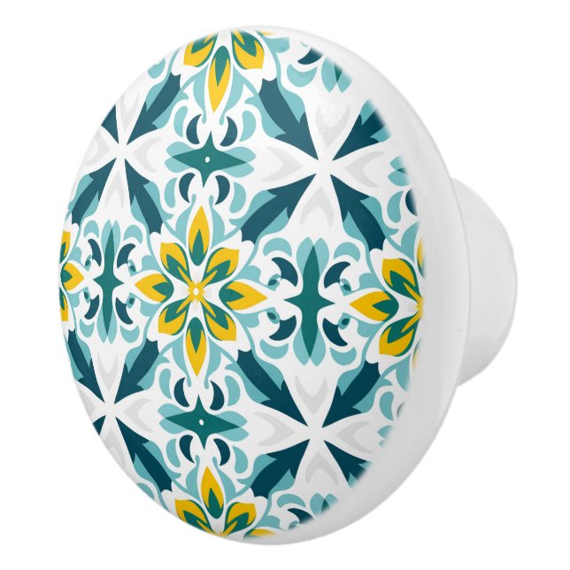 💙 💛 Azulejos Lisboa Bloom Keramikknauf (Rechts)
