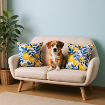 💛 💙 Azulejos mit Zitronen in blau und gelb