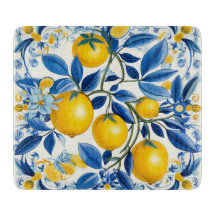 💛 💙 Azulejos mit Zitronen in blau und gelb