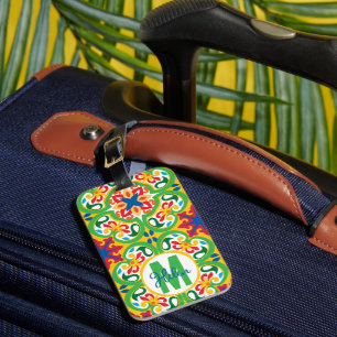💛🧡💚 Azulejos, sehr dekoratives Muster,  Reisege Gepäckanhänger