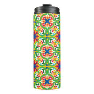 💛🧡💚 Azulejos, sehr dekoratives Muster, Thermosbecher