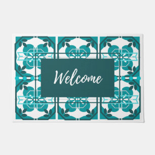 Azulejos Turquoise Tile Willkommen Fußmatte