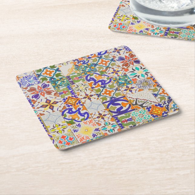 Azulejos Vintages Muster Portugal Rechteckiger Pappuntersetzer (angewinkelt)