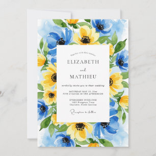 Azur-gelbe sommerliche Hochzeit mit Esprit Einladung
