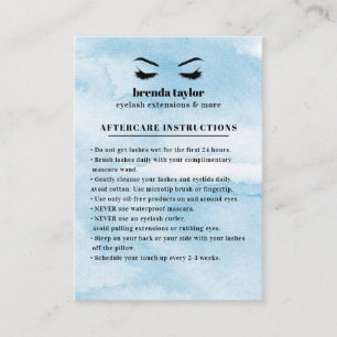 Azur Glam Eyelash Browbar Aftercare Instructions Visitenkarte