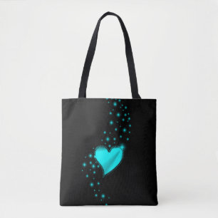 Azur Rainbow Heart with Stars on black