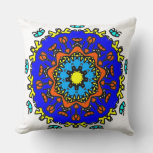 Azur-Sonne-Mandala Kissen