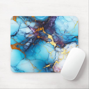 Azur- und Amethyst-Marmor mit goldenen Adern Mousepad
