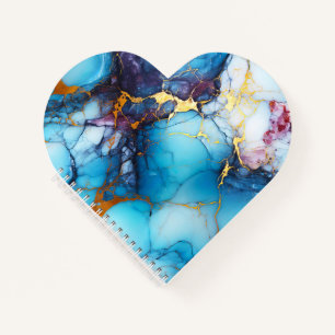 Azur- und Amethyst-Marmor mit goldenen Adern Notizbuch