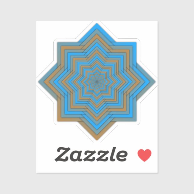 Azur- und Glutstern Aufkleber (Blatt)