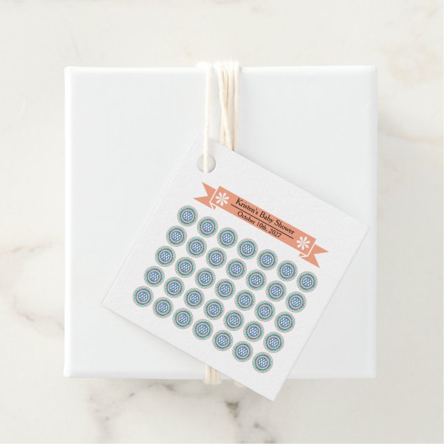 Azura Wappen Baby Dusche Tag Geschenkanhänger (Beispiel)